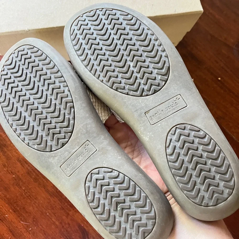 Gentle Souls Golum SN Bone Snakeskin Leather Comfort Slide Sandals 9